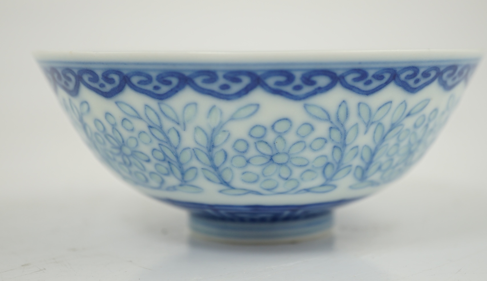 A Chinese blue and white ‘rice grain’ bowl, Jiaqing mark and possibly of the period